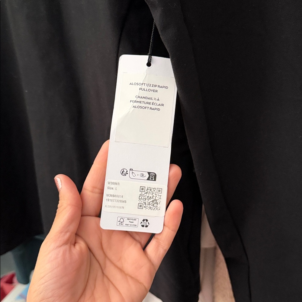 Alo yoga Alosoft 1/2 Zip Rapid pullover black - Picture 6 of 8